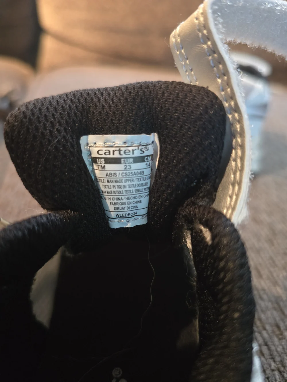 Carter's Light Blue and Green Kids Sneakers with Hook-and-Loop Strap